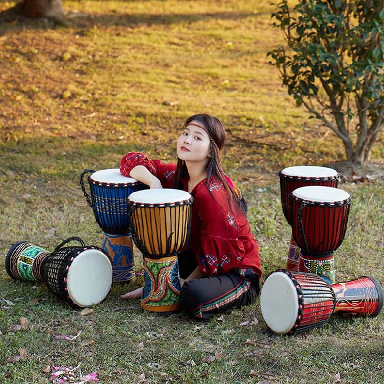 儿童非洲鼓教程女入门轻型户外初学者非洲鼓包实木拍拍鼓民谣标准