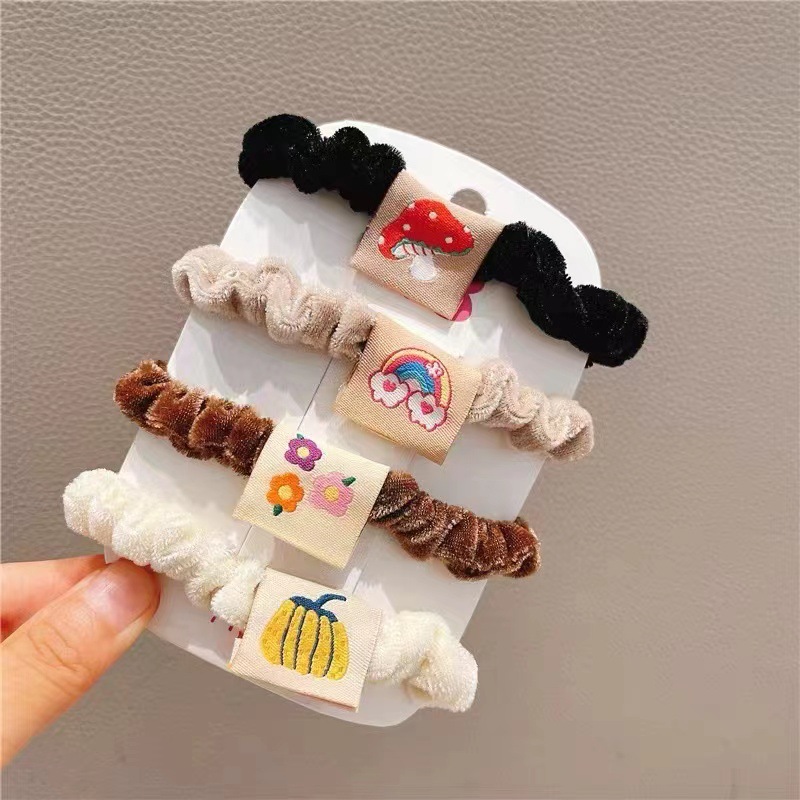 New Autumn/Winter Plush Hair Ring Simple Rubber Band Female Hair-Binding Lint-Free Hair Rope Headdress Temperament High Elastic Hair Bands