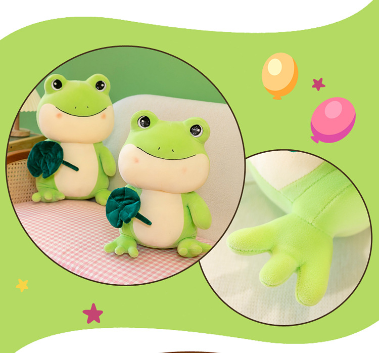 荷叶青蛙毛绒玩具情侣蛙公仔儿童玩偶女生布娃娃生日礼物批发外贸