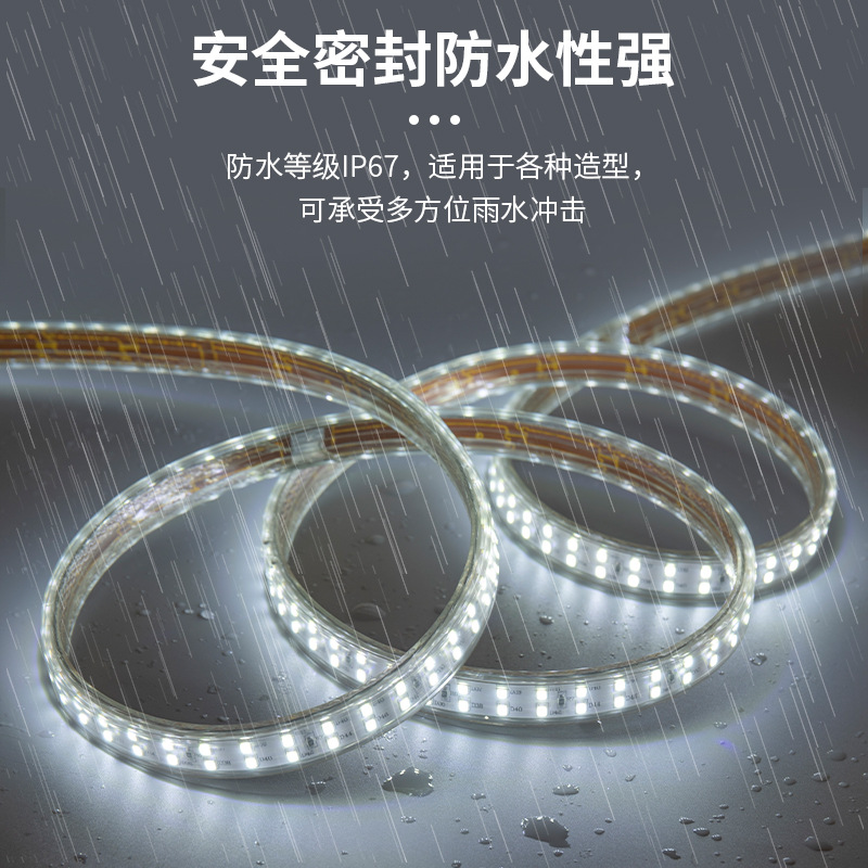 Factory Direct Supply Outdoor Waterproof Light Strip Led High Voltage Light Strip 220v2835 Double Row Indoor Flexible Light Strip