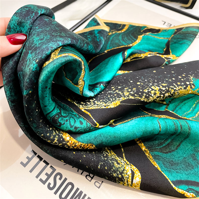 Glaze Scenery Hangzhou Silk Scarf Silk Women's Spring and Autumn All-Matching 53cm Small Square Towel Mulberry Silk Scarf Scarf