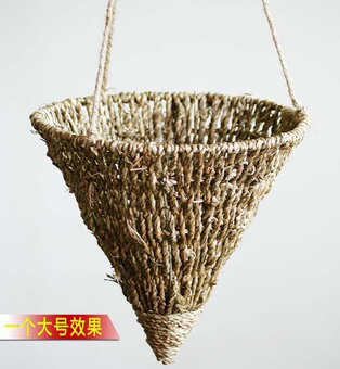麻绳编织吊篮悬挂小花篮花盆垂吊挂盆栽装饰田园工艺品植物工艺品