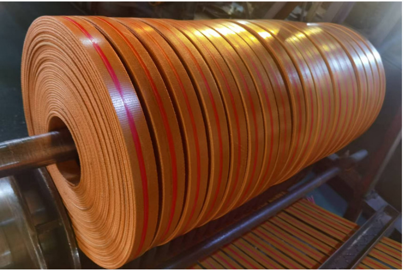 Yellow canvas belt grinder flat belt industrial drive conveyor belt elevator rubber nylon trimming conveyor belt