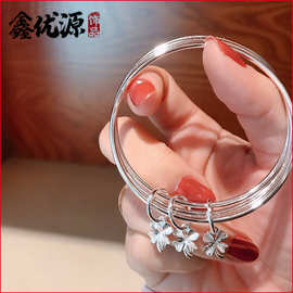 三生三世手镯 女 十里桃花同款手链三环三圈新款四叶草镯子手链