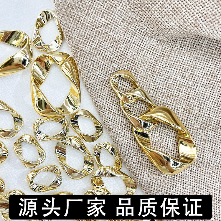 Factory Direct Sales Open Chain Acrylic Chain Uvkc Electroplated Assemble Clearomizer Bracelet Necklace Chain for Bags Mobile Phone Charm