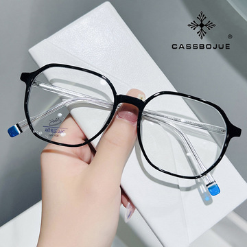 8313网红素颜神器茶色防蓝光眼镜框tr90板材腿镜框多边形近视镜架