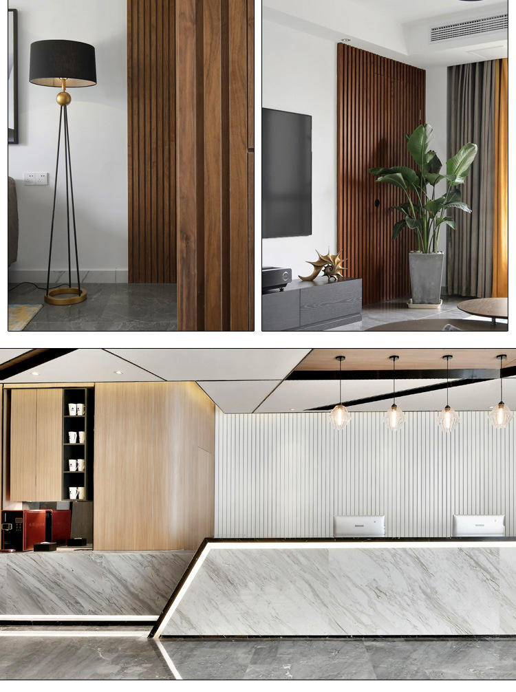 竹木纤维格栅板 绿可生态木集成背景墙吊顶装饰长城格栅护墙板