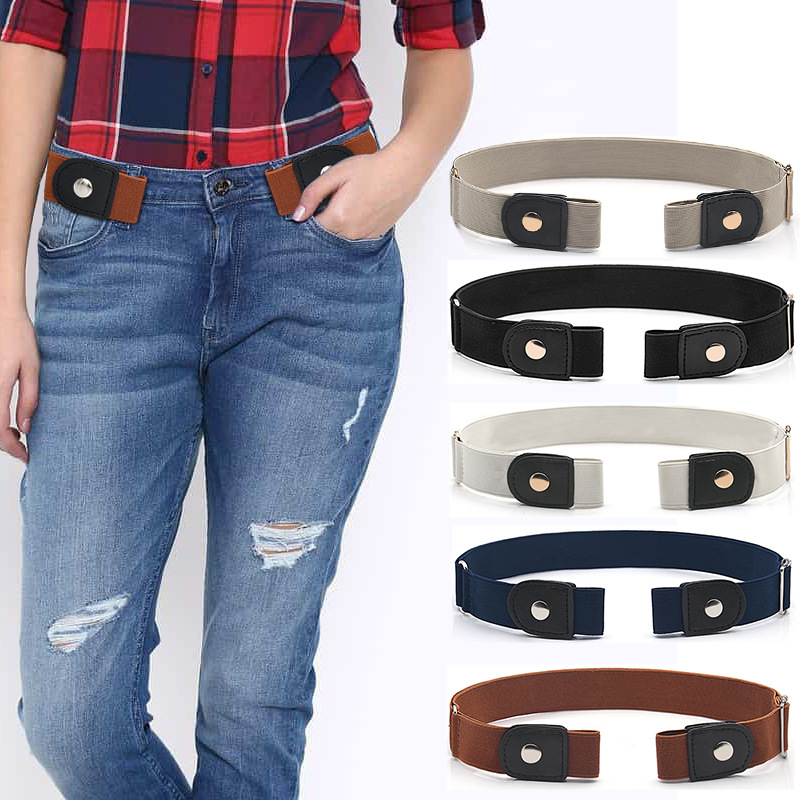 懒人隐形皮带情侣款可调节无扣牛仔裤松紧腰带弹力搭配裤子