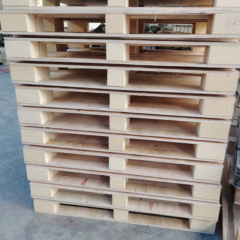 胶合卡板免熏蒸四面进叉仓储木栈板叉车垫仓板物流托盘批发定 制
