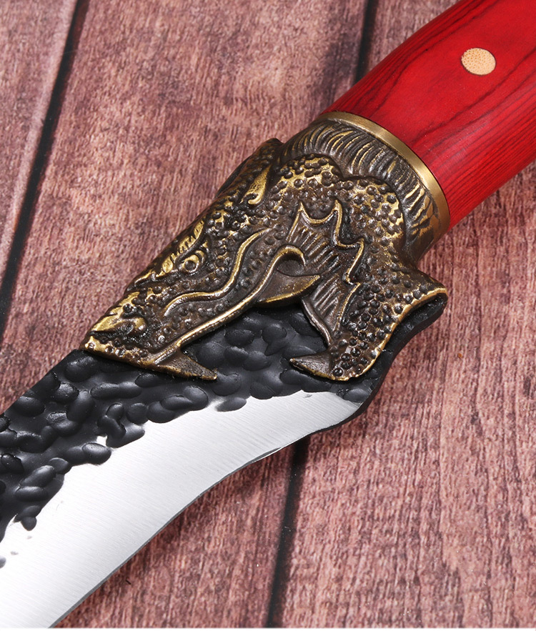 5寸铸铜头龙头切肉刀 锋利屠宰尖刀分割刀