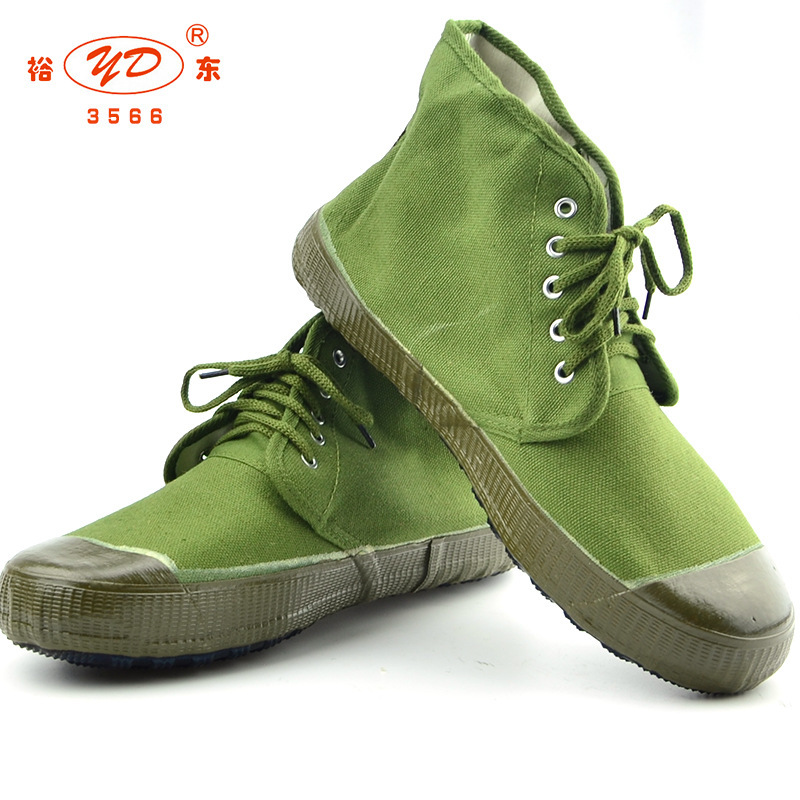 3566高帮解放鞋帆布胶鞋劳保工作鞋高腰训练鞋民工农田男女