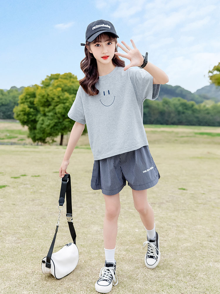 女童套装夏装2024新款中大童夏季儿童洋气小女孩两件套短袖12岁10