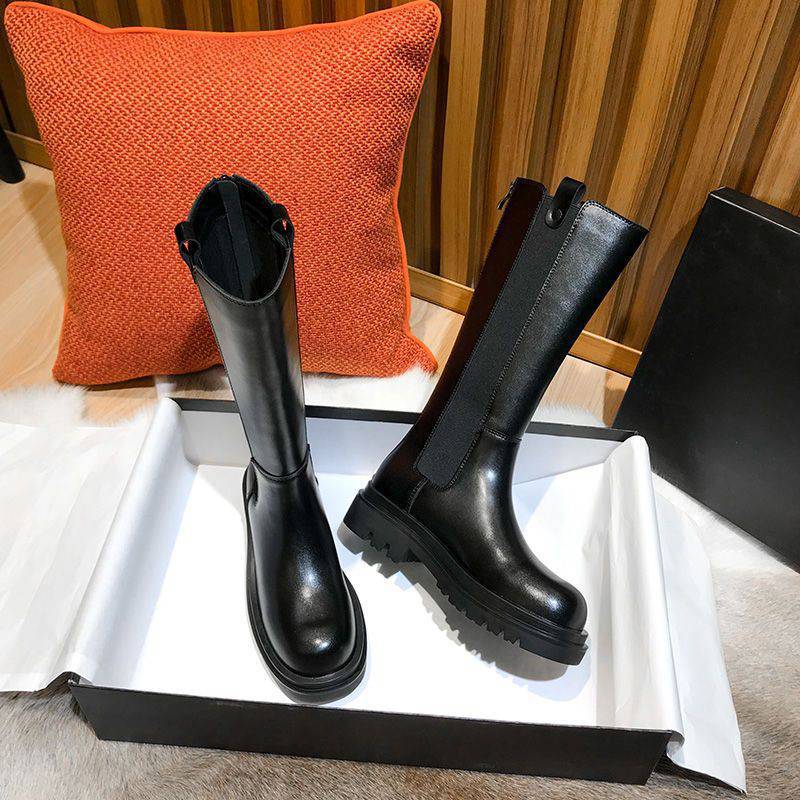 2022新款bv烟筒靴切尔西长靴高筒马丁靴男英伦风厚底工装皮靴子潮