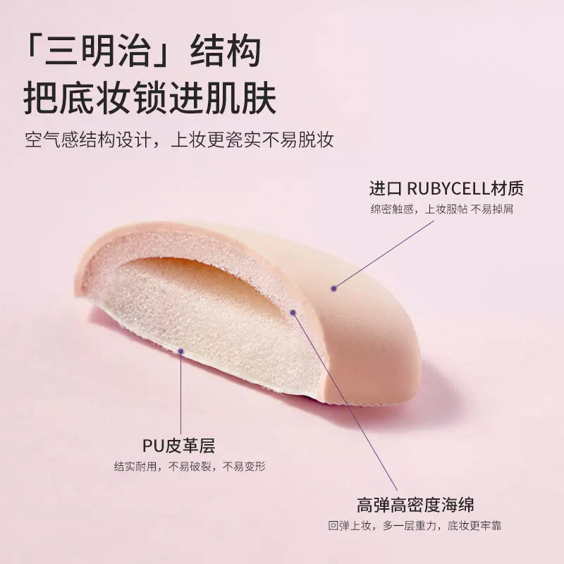 Korean Music New Cotton Candy Cushion Powder Puff Wet and Dry Dual-Use Smear-Proof Makeup Beauty Blender Powder Puff Large One Piece Dropshipping