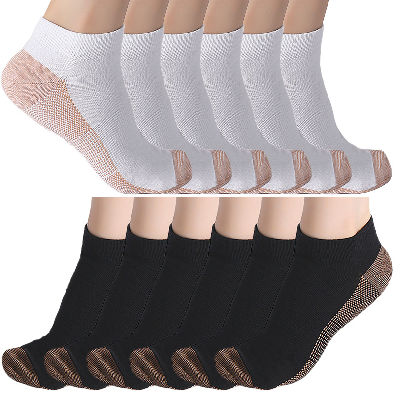 Export Cross-Border Sports Compression Socks Outdoor Sports Breathable Cotton Compression Stockings Copper Fiber Socks TV Hot Sale