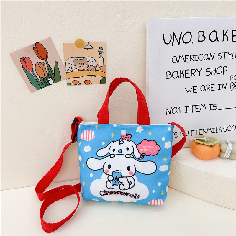 Children's Bag Boys and Girls Fashionable Handbag Versatile Cartoon Canvas Bag Travel Cute Casual Handbag