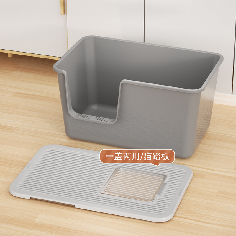 Depth Litter Box Fully Enclosed Oversized Anti-Splash Cat Toilet Semi-Enclosed Integrated Cat Litter Basin Pet