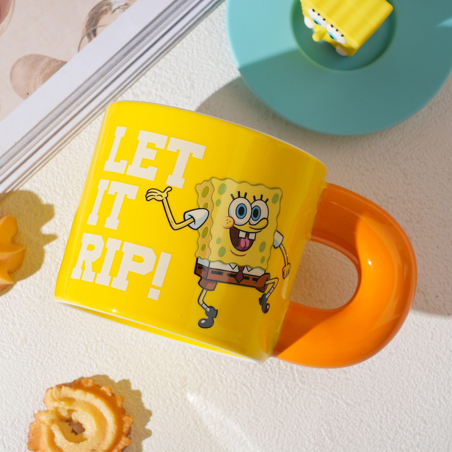cartoon porcelain cute sponge baby water cup household couple mug opening gift