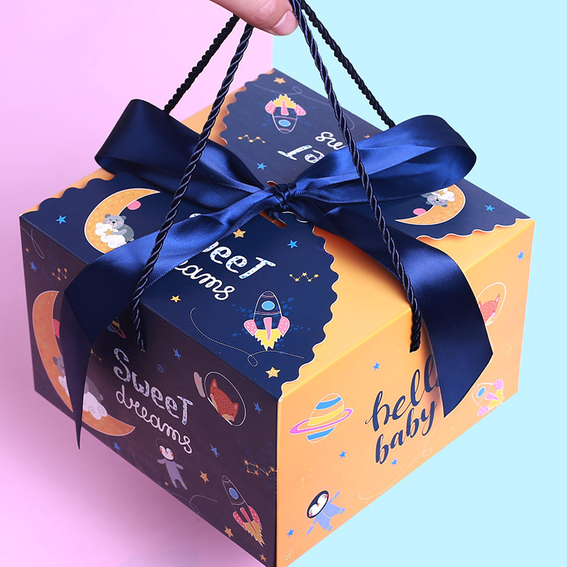 六一儿童节零食礼盒卡通儿童礼品盒宝宝满月喜蛋包装袋空手提生日