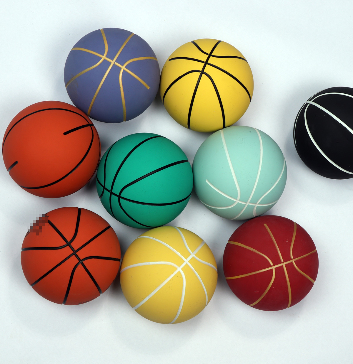 批发学生奖品弹力球9cm空心小篮球儿童高弹力橡胶弹弹球来图定制