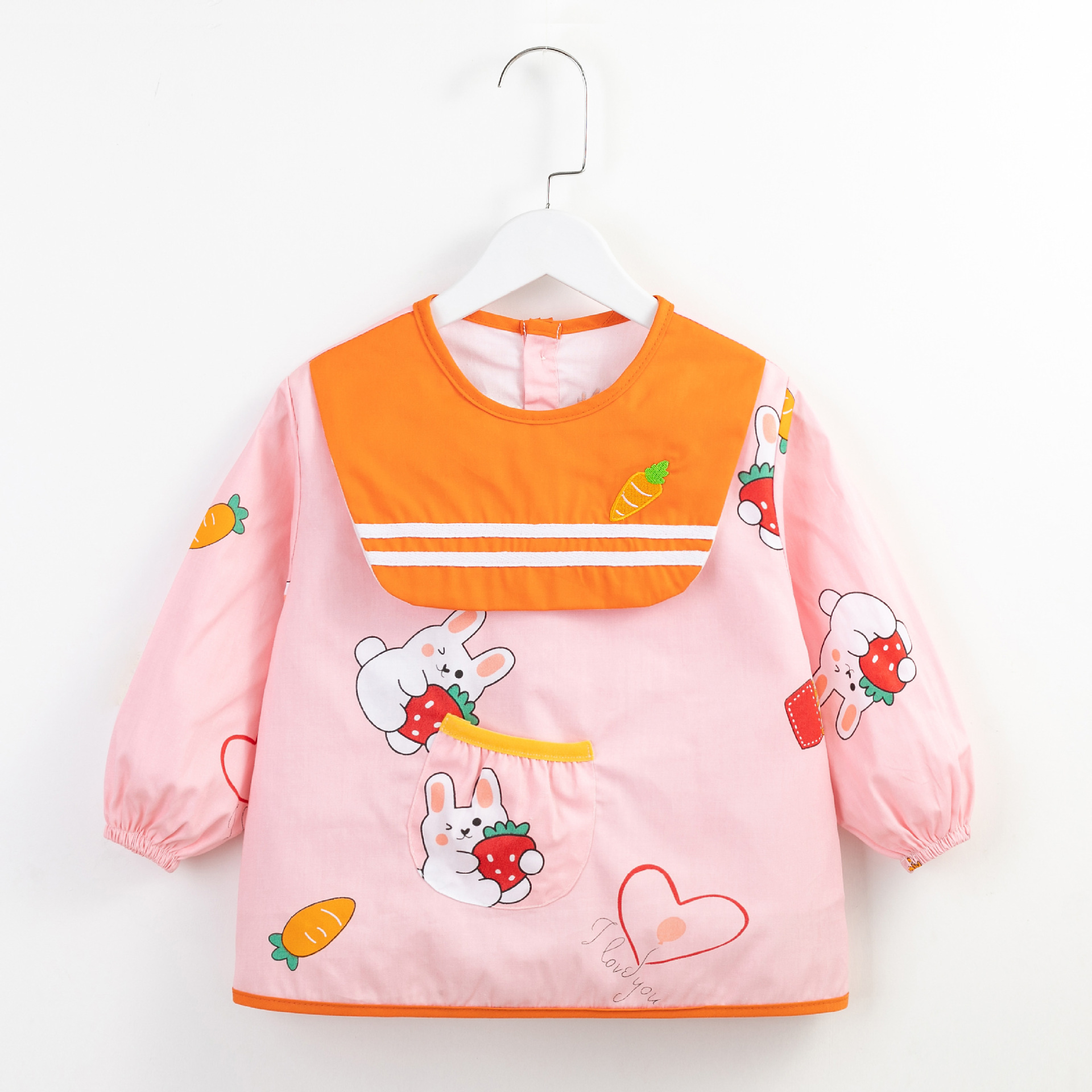 新款宝宝罩衣长袖防水棉布反穿衣儿童围裙画画衣秋冬婴儿吃饭围兜