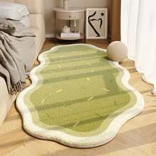 奶油卧室仿羊绒地毯房间床边毯异形床前毛绒地垫客厅沙发茶几毯