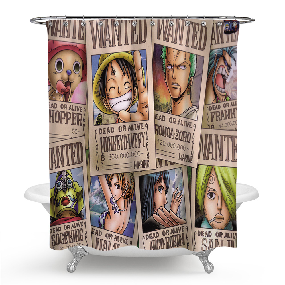 Manufacturer Anime Series Modern Minimalist Character One Piece Craft Personality Shower Curtain Water-Repellent Cloth