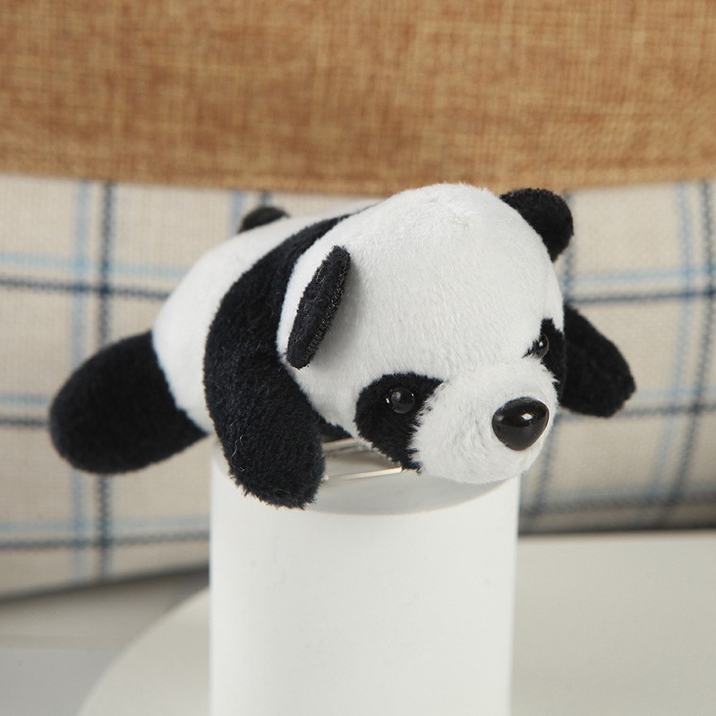 Cartoon Cyber Celebrity Three-Dimensional Panda Brooch Plush Lesser Panda Doll Ins Lying Bear Ornament Schoolbag Pendant