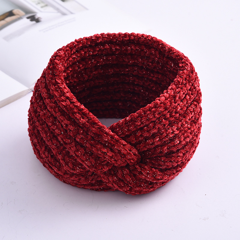 European and American Cross Knitted Hair Band Autumn and Winter Thermal Headgear Face Wash Headband Female Online Influencer Earmuffs Outer Wear Wholesale