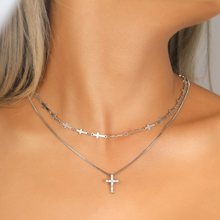 Personalized cold wind niche ladies diamond cross pendant跨