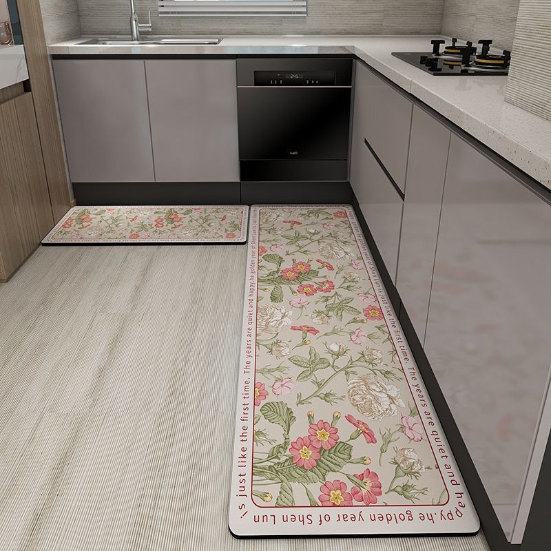American Retro Diatom Ooze Floor Mat Household Long Absorbent Oil-Absorbing Non-Slip Floor Mat Stain-Resistant Washable Kitchen Floor Mat