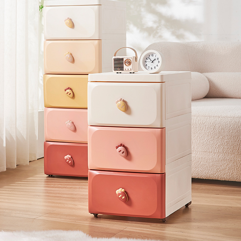 Light Luxury Bedroom Locker Children's Radish Cabinet High-End Elegant Storage Cabinet New Bedside Cabinet