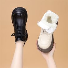 西蒙莱纳美拉德雪地靴女2024秋冬季新款加绒棉鞋防滑厚底马丁短靴