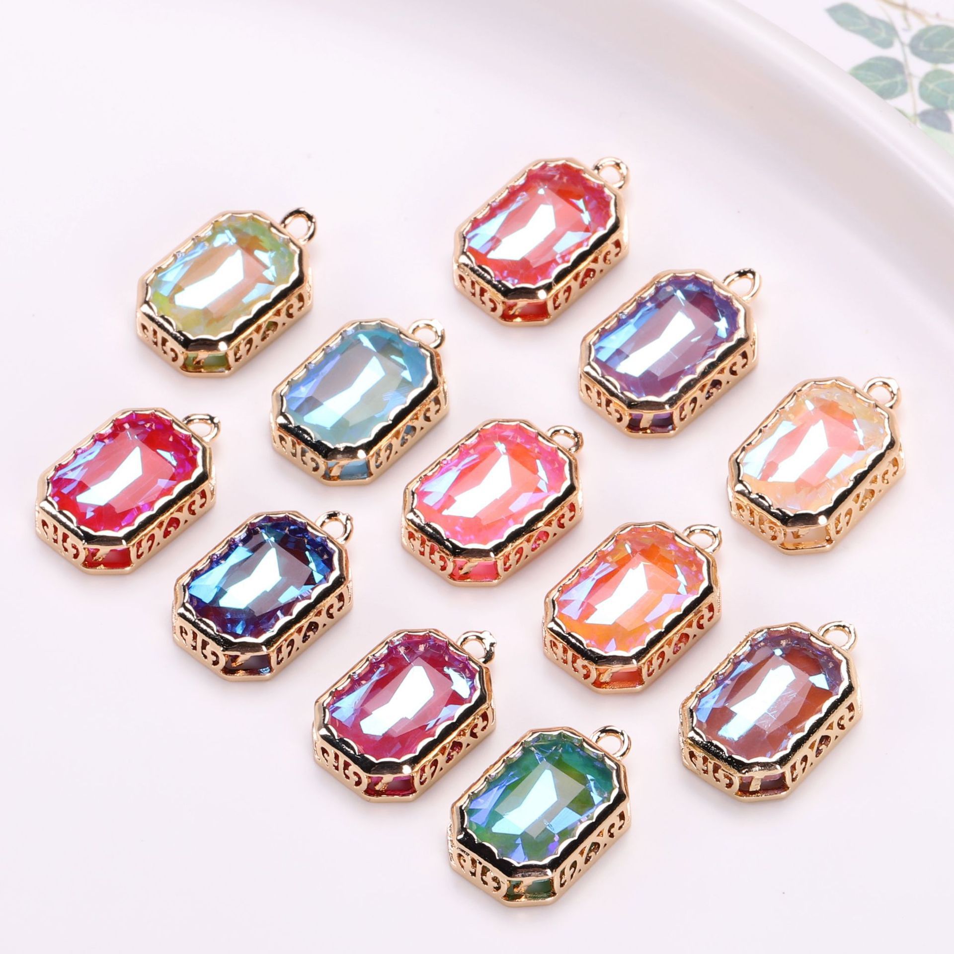 colorful bird‘s nest mocha square pendant diy ornament accessories lace crystal necklace earrings hair clasp handmade material