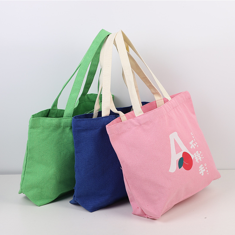 Spot Blank Portable Canvas Bag Wholesale Hand-Painted Shopping Cotton Bag Gift Canvas Bag Printed Logo Advertising