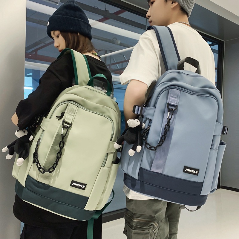 New Middle School Student Schoolbag Wholesale Korean Casual Fashion Color Matching Backpack Large Capacity Mori Style Trendy Backpack