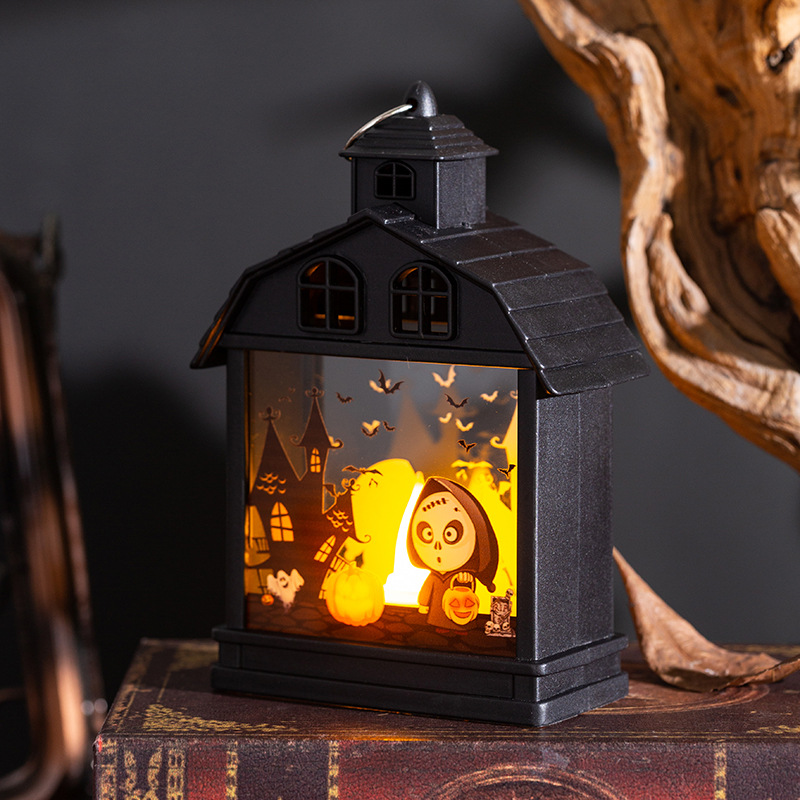 Halloween Decorations Retro Haunted House Small Night Lamp Pumpkin Lamp Skull Ornaments Creative Horror Atmosphere Party Props