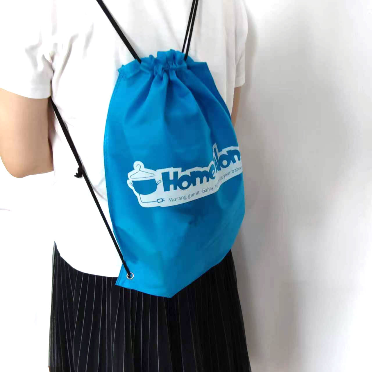 Polyester Backpack Drawstring Bag Spot Storage Backpack Bag Polyester Rope Bag Shoulder Marathon Event Bag Pocket