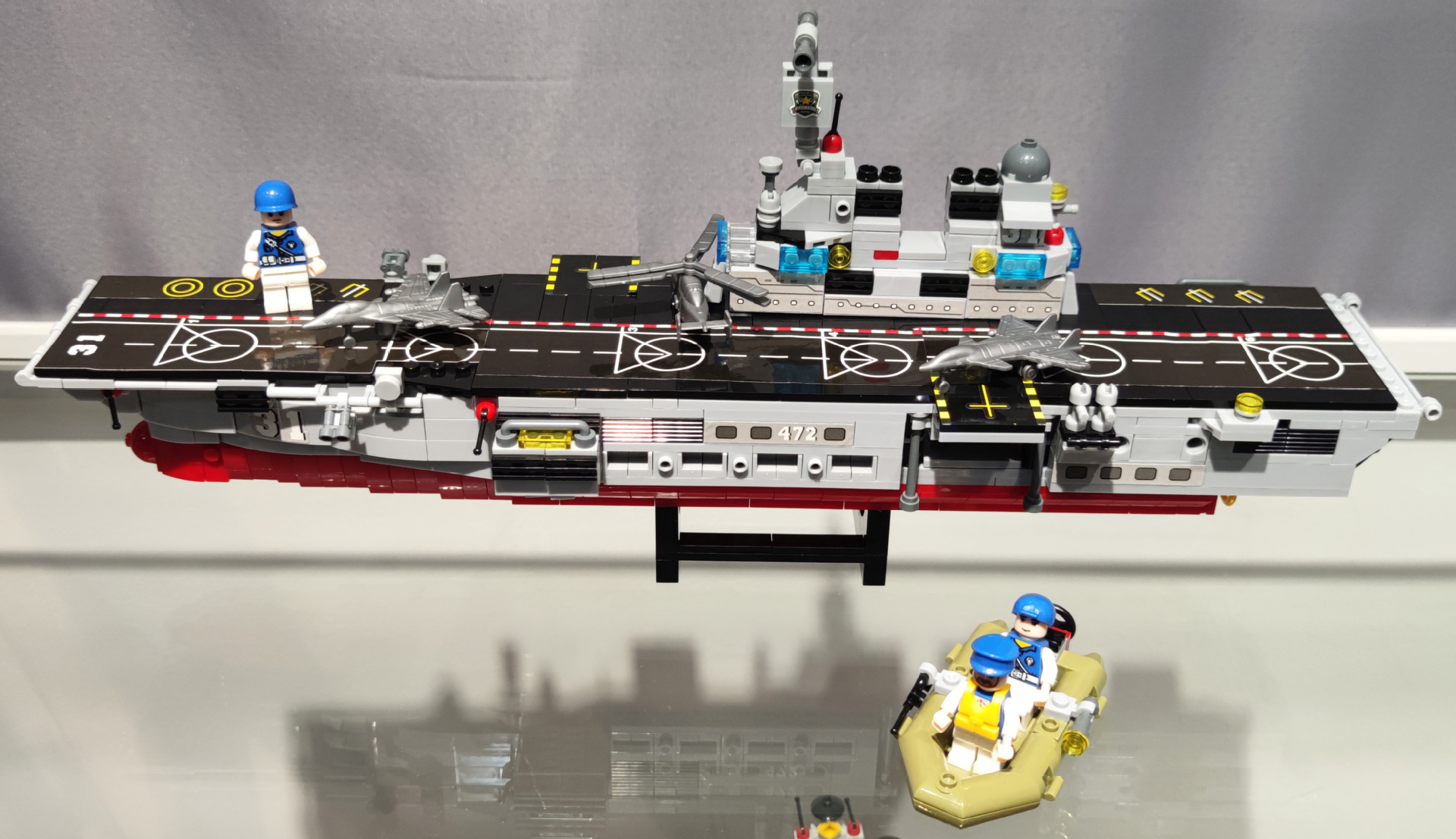 品兴472小颗粒兼容乐高拼插积木两栖攻击船舰六合一男孩玩具礼品