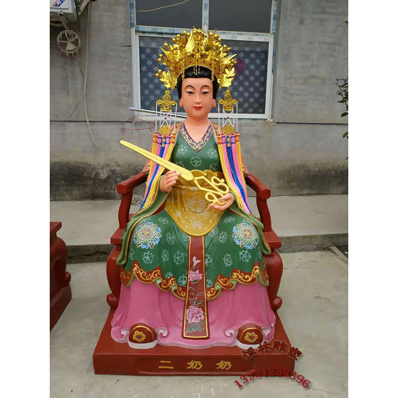 5米纯铜三霄娘娘神像大型寺庙全铜三霄圣母送子奶奶三奶奶佛像