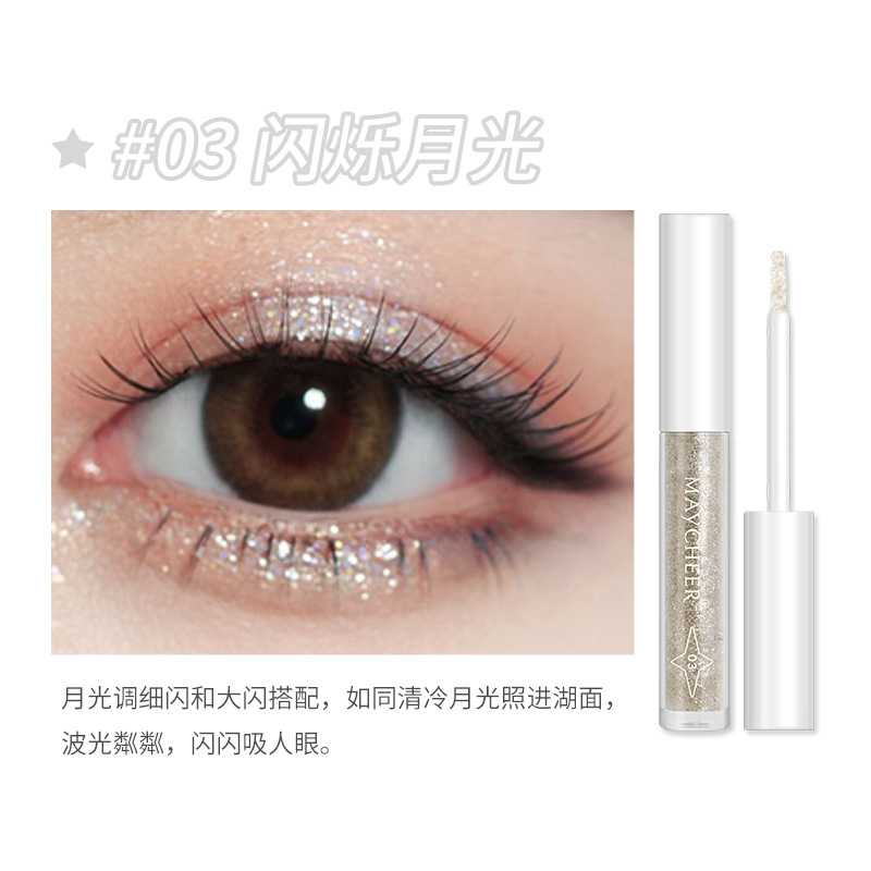 MAYCHEER Liquid Eye Shadow Shiny Crystal Shimmer Sequins Eye Shadow Pen Brightening Monochrome Liquid Eye Shadow Face Lift Cream Flash Eyeliner