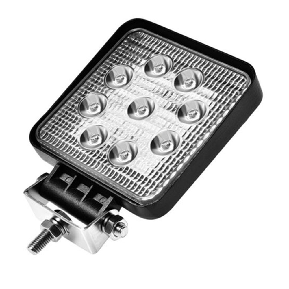 汽车led工作灯 4寸方形9灯27w 辅助灯 改装越野车顶灯 工程前杠灯