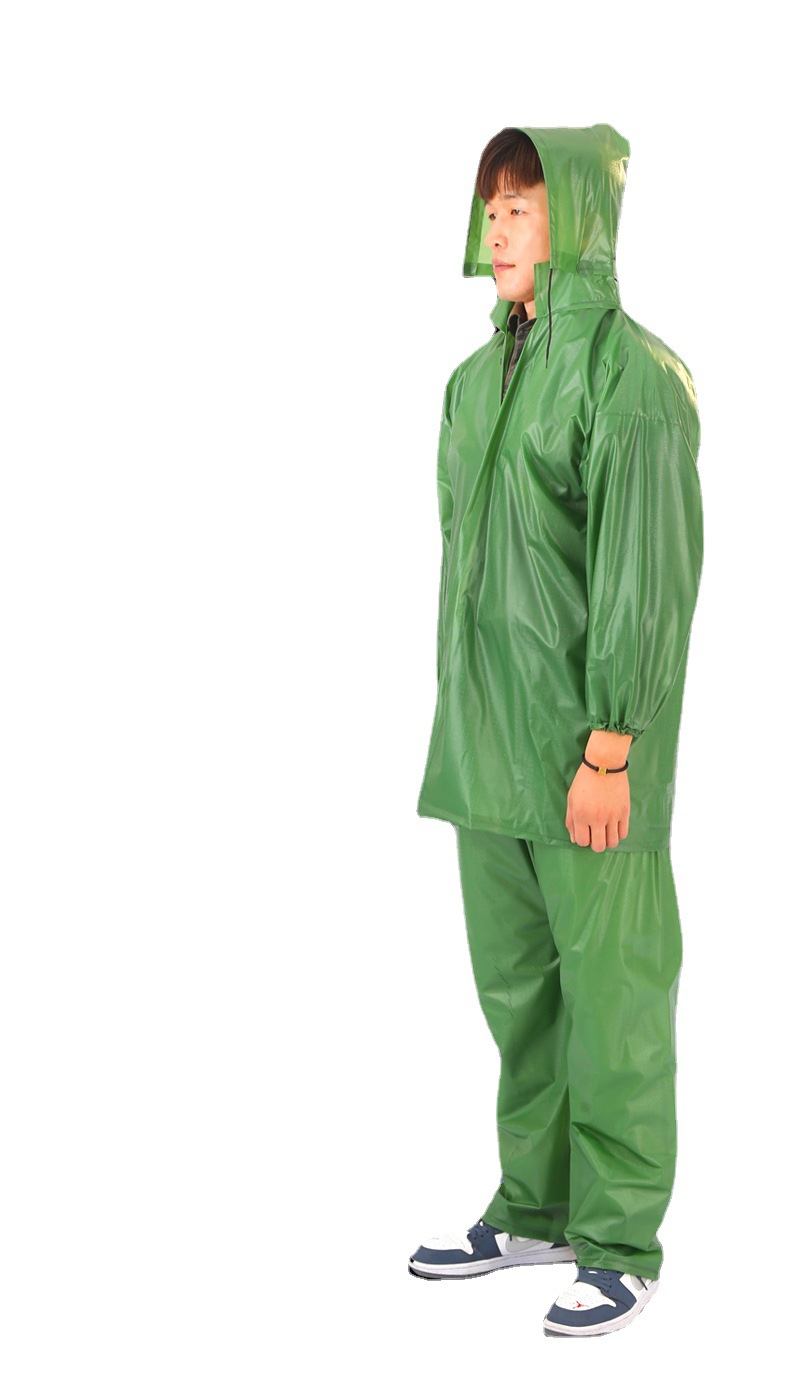 Thick PVC Beef Tendon Raincoat Suit Split Raincoat Rain Pants Non-Disposable Tea Picking Construction Site Labor-Protection Raincoat