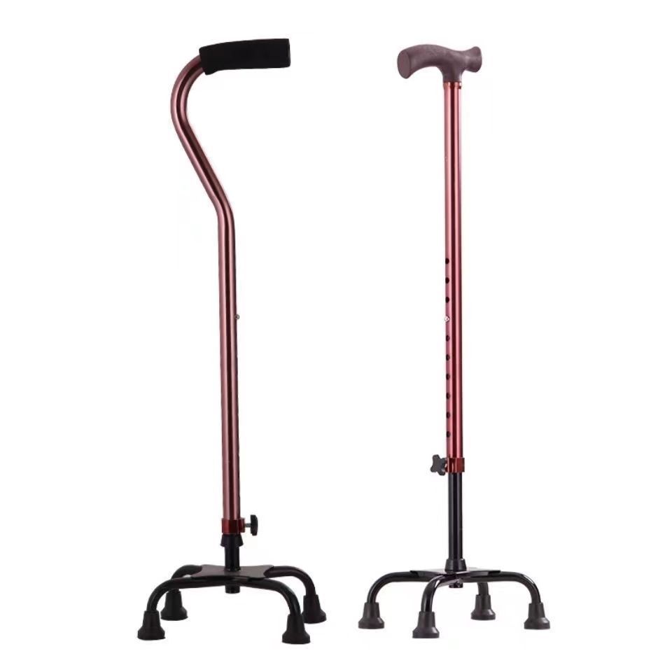 拐杖 老年人拐杖 铝合金伸缩高脚拐杖 老人残疾人四脚拐杖手杖