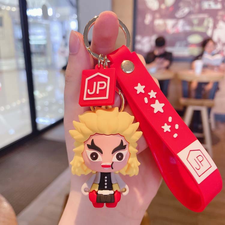 Cartoon Animation Kimetsu No Yaiba Keychain Personality Toy Bag Package Pendant Car Key Chain Crane Machine Small Gift