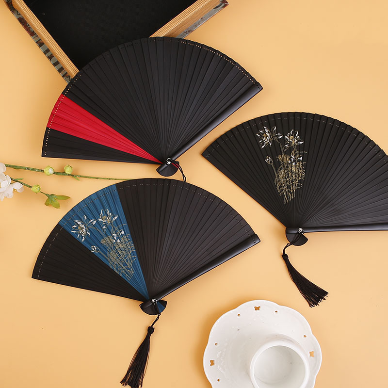 伴娘扇子日式古风折叠扇小女式全竹古典跳舞蹈折扇子随身工艺扇