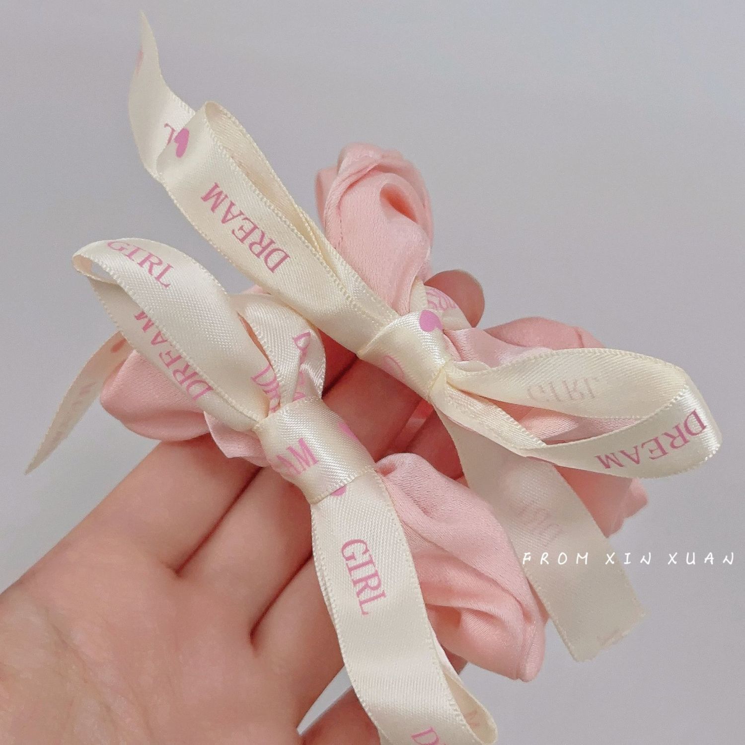 Sweet Ribbon Bowknot Hair Ring Girl Large Intestine Ring All-Match Ribbon Intestine Hair Rope Hair Accessories Headdress Hair Band