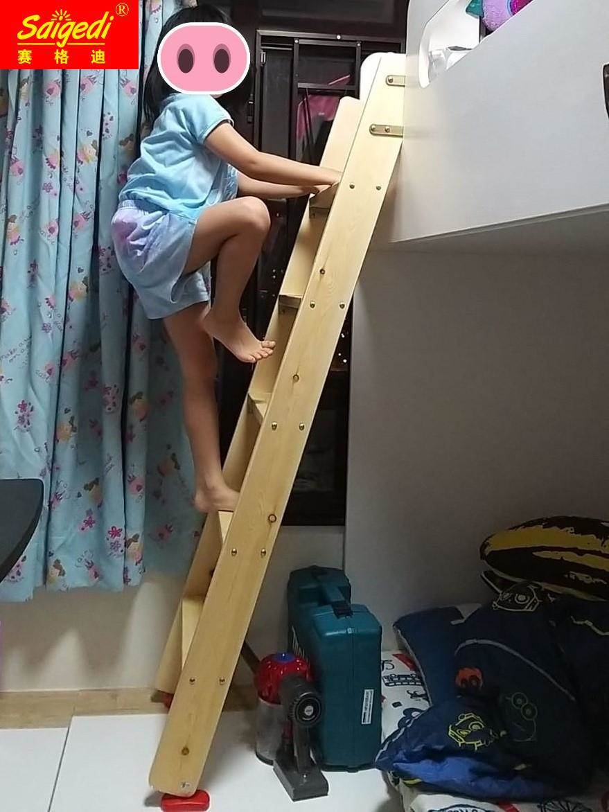 新款木梯子实木质楼梯家用学生宿舍上下床双层床阁楼楼梯木直梯跨