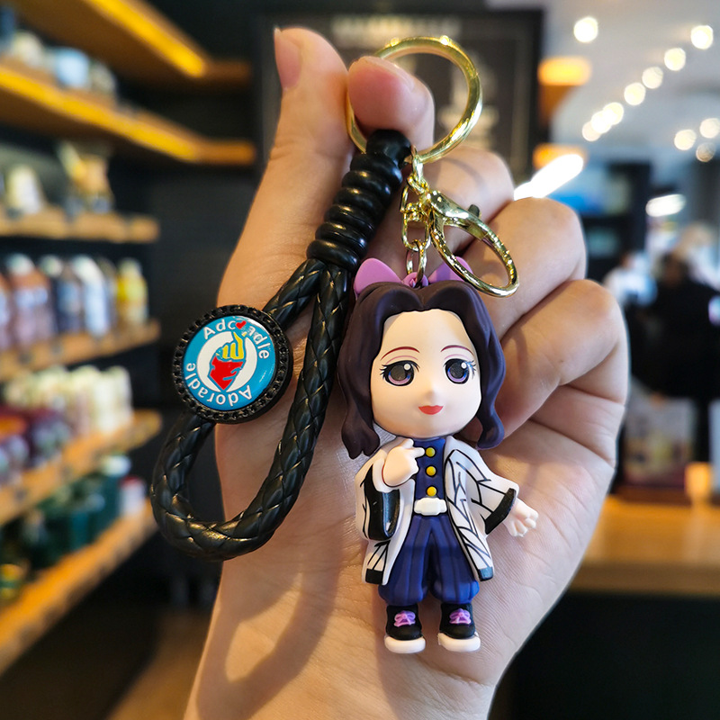 Woven Kimetsu No Yaiba Keychain Ghost Key Ring Pendant Doll Cartoon Hanging Piece Pendant Cute Foreign Trade