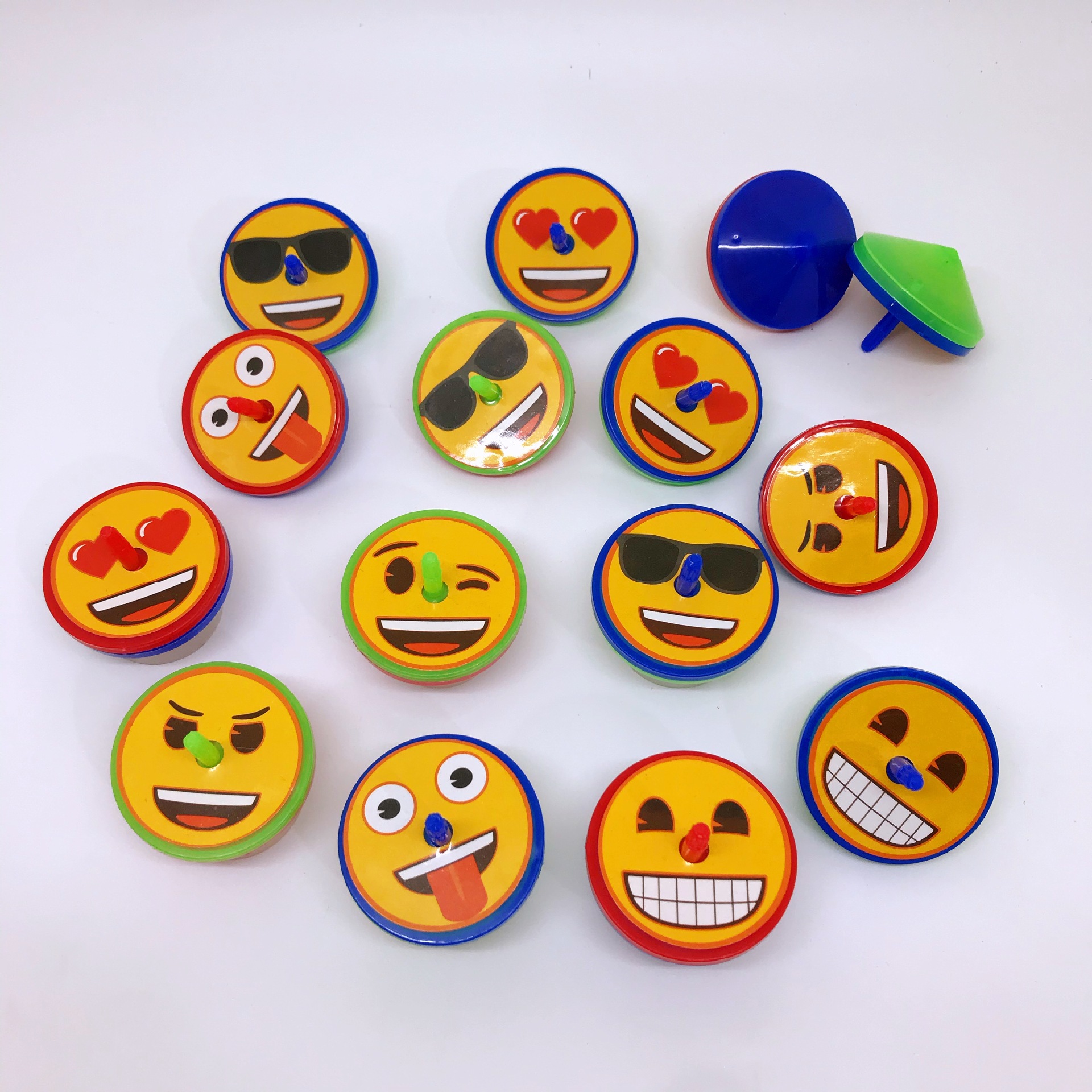 儿童手转小陀螺笑脸手动陀螺创意表情酷炫趣味小玩具地摊彩盒礼品